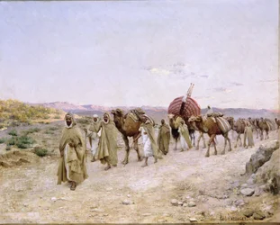 Een karavaan bij Biskra, 1892